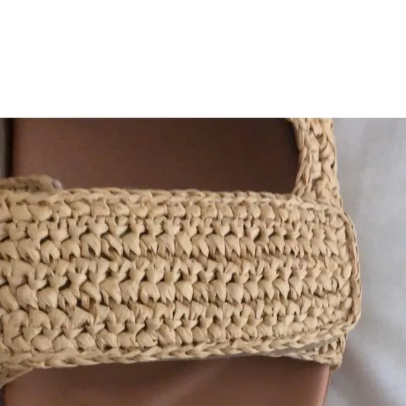 Raffia Beige Crochet Sandals