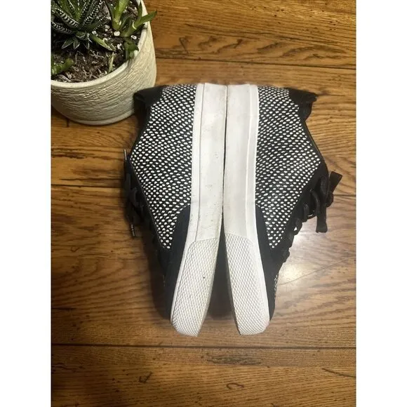 𝅺rag &amp; Bone Black/White Army Low-Top Print Leather Sneakers sz 9.5