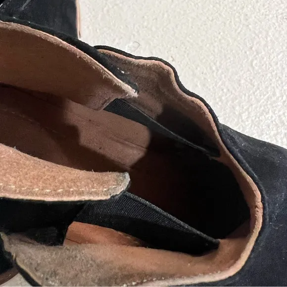 Rebels‎ Suede leather Black Ankle BootsComfort Driving Walking shoes 6.5