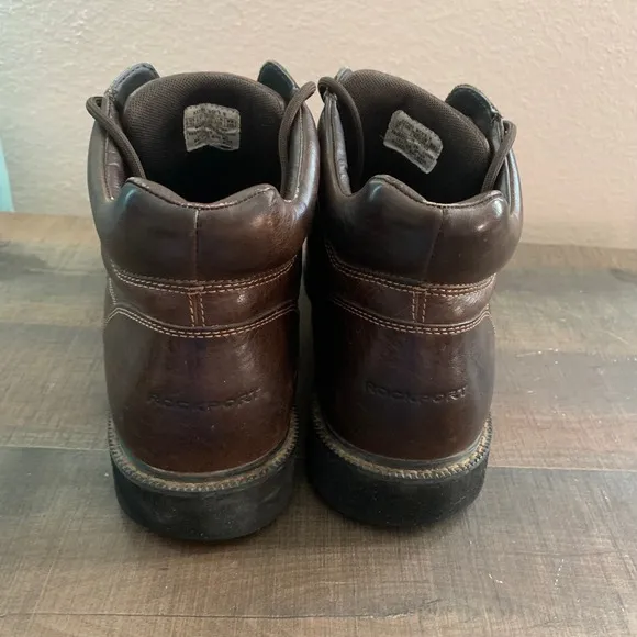 Rockport Leather Hiking Ankle Boots Moc Toe Casual Walking Shoes Brown Size 11