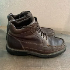 Rockport Leather Hiking Ankle Boots Moc Toe Casual Walking Shoes Brown Size 11
