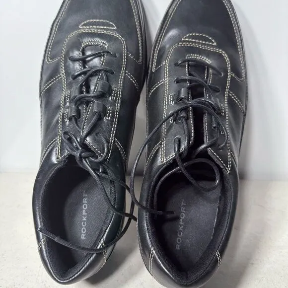 Rockport ProWalker Black Leather Comfort Casual Walking Shoes Lace Up Men's 13W