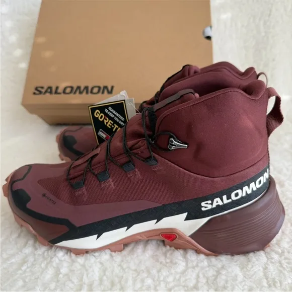Salomon Burgundy Cross Hike Mid GTX 2 Women's Boots, Gore-Tex/Waterproof, 8
