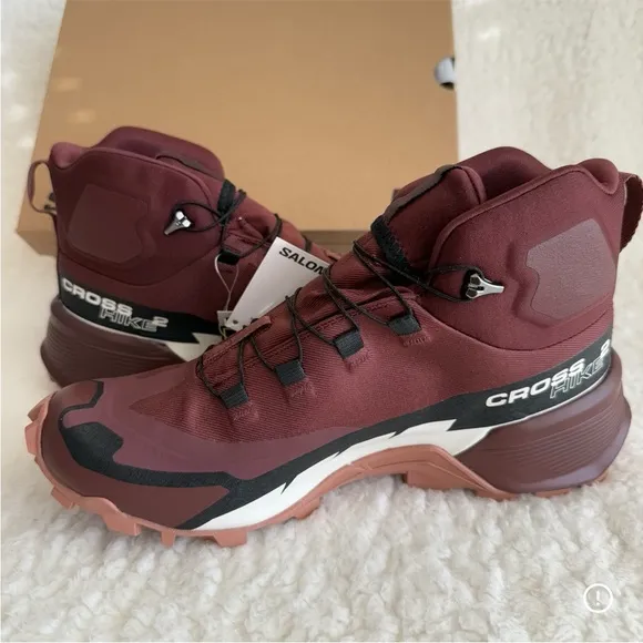 Salomon Burgundy Cross Hike Mid GTX 2 Women's Boots, Gore-Tex/Waterproof, 8