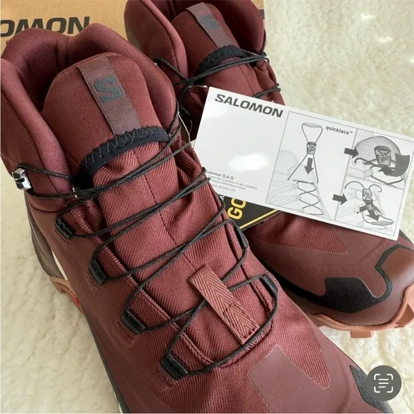 Salomon Burgundy Cross Hike Mid GTX 2 Women's Boots, Gore-Tex/Waterproof, 8
