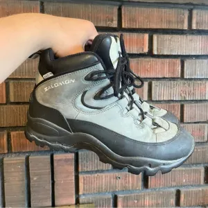 Salomon‎ Clima-Dry Blue Gray Leather Hiking Trail Boots Vintage Women's 9