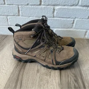Salomon Evasion Mid GTX Brown Leather Hiking Boots Men’s Size 8