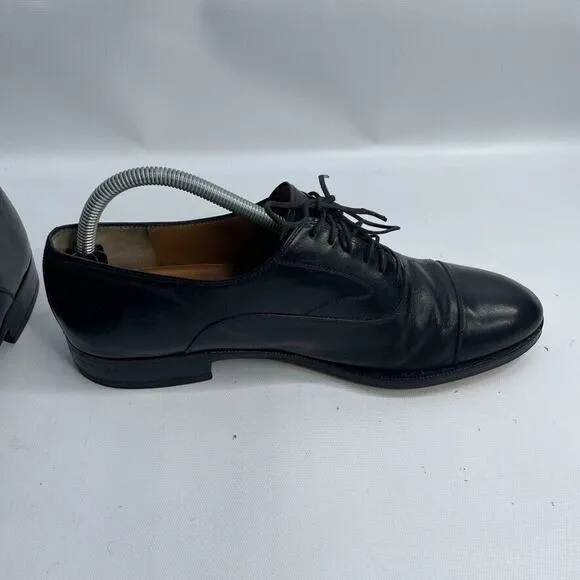 SALVATORE FERRAGAMO Black Leather Cap Toe Oxford Dress Shoes Men’s Size US 9.5 D