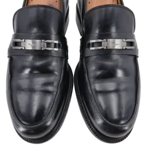 Salvatore Ferragamo Italy Dress Shoes Black Leather Mens size 6.5EEE Bit Loafers