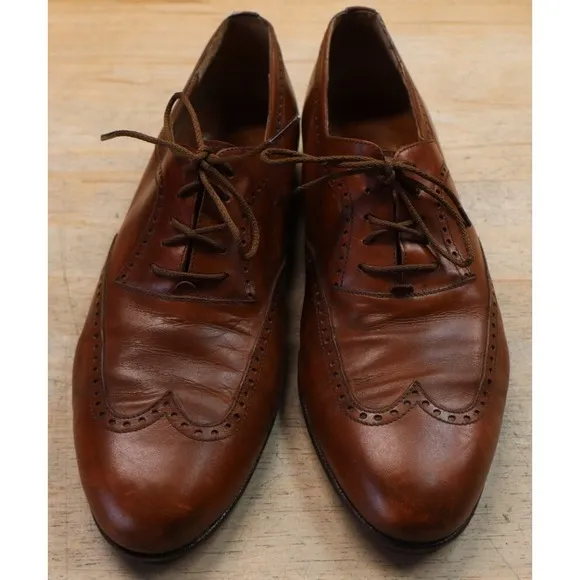 Salvatore Ferragamo Studio Derby Brogue Oxford Dress Shoes Men's Size 8.5 D