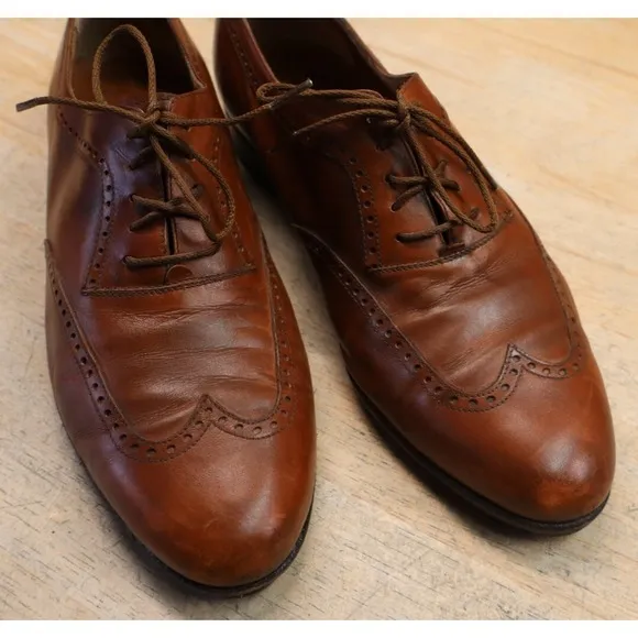 Salvatore Ferragamo Studio Derby Brogue Oxford Dress Shoes Men's Size 8.5 D