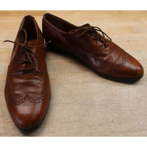Salvatore Ferragamo Studio Derby Brogue Oxford Dress Shoes Men's Size 8.5 D
