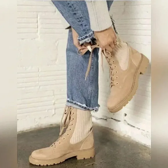 Sam Edelman 8.5 Combat Hiker Moto Lugsole Platform Rider Waterproof Ankle Boots