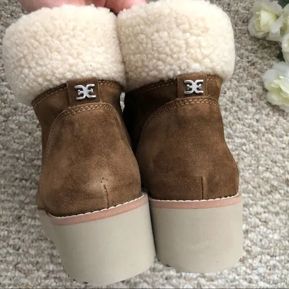 Sam Edelman Franc Lace Up Hiker Boots Size 7.5 Platform Shearling NEW Gorpcore