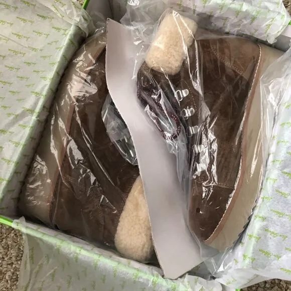 Sam Edelman Franc Lace Up Hiker Boots Size 8 Platform Shearling NEW Gorpcore