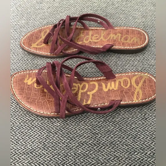 Sam Edelman Georgette Sangria Suede Sandals