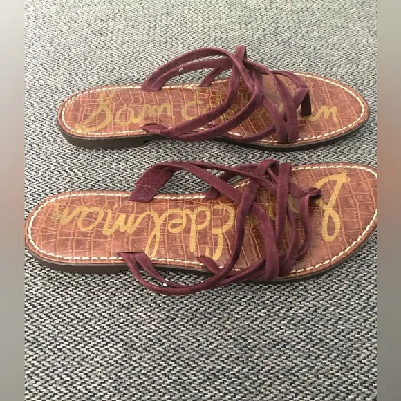 Sam Edelman Georgette Sangria Suede Sandals