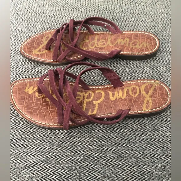 Sam Edelman Georgette Sangria Suede Sandals