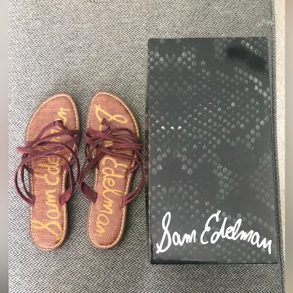 Sam Edelman Georgette Sangria Suede Sandals