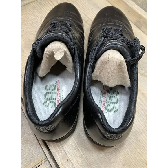 SAS Black Comfort Casual Oxford Shoes Leather Womens 9.5M