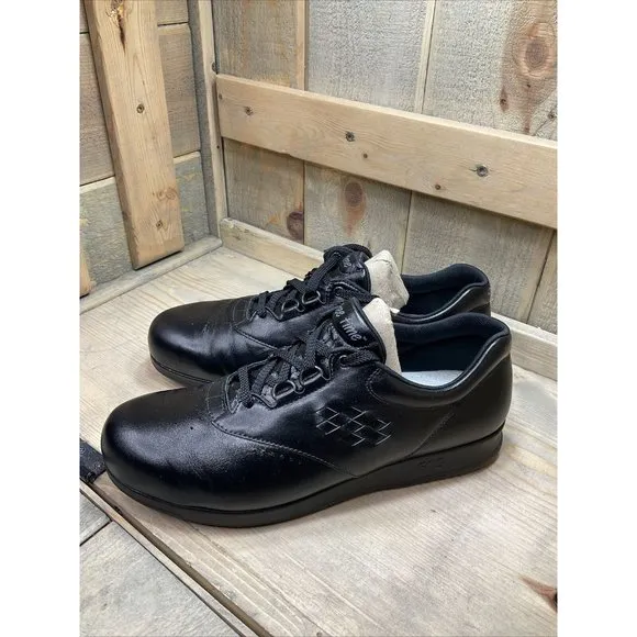SAS Black Comfort Casual Oxford Shoes Leather Womens 9.5M