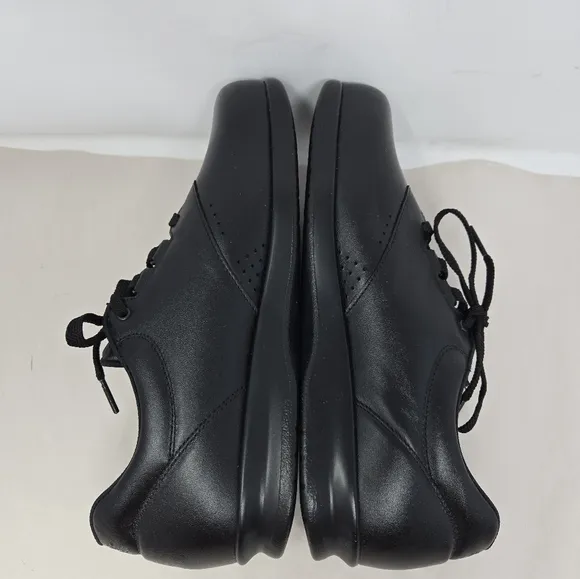 Sas Free Time Womens Sneakers Sz 9.5 Slim Black Leather Lace Ups Walking Shoes