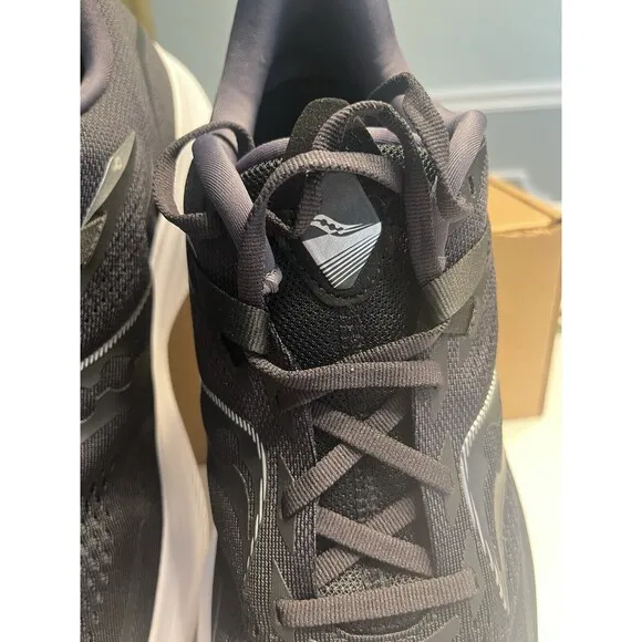Saucony Ride 15 Black Upper / White Sole Mesh Sneakers Sz 12.5W Running