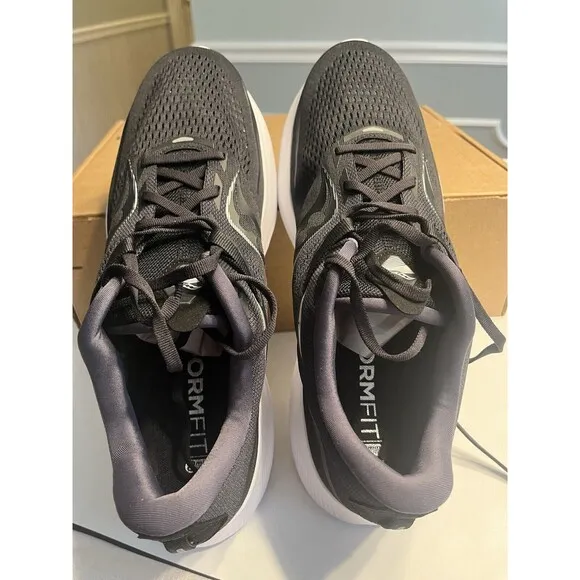 Saucony Ride 15 Black Upper / White Sole Mesh Sneakers Sz 12.5W Running