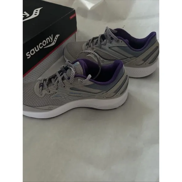 SAUCONY Womens Cohesion 15 Running Walking Shoes Smoke/Grape Pop NIB SIze 10.5