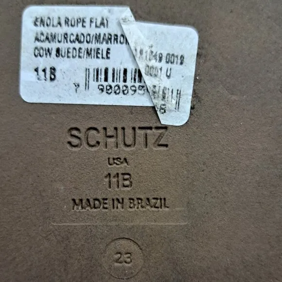 Schutz Sandals Suede Brown Women Size 11B