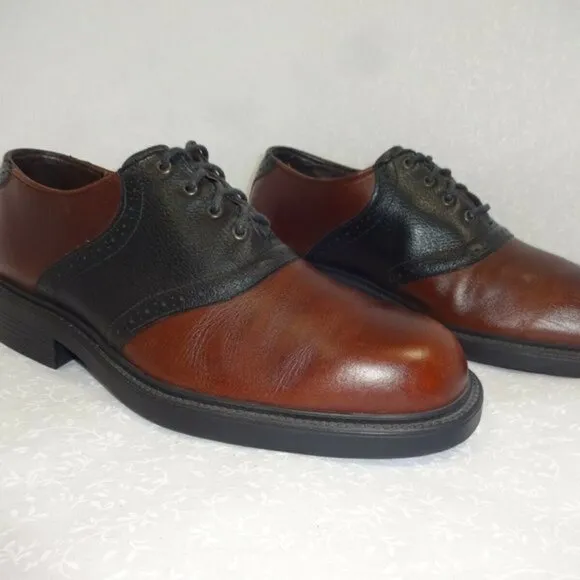 𝅺sebago Mens Size 9M Brown Black Leather Wingtip Oxford Dress Shoes 1016548S