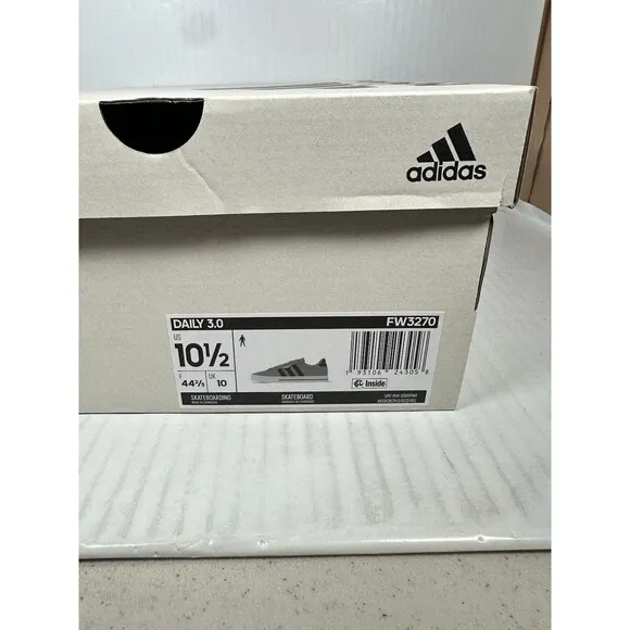 Size 10.5 Adidas Shoes Sneakers Mens Grey Daily 3.0 Sportswear FW3270 NEW