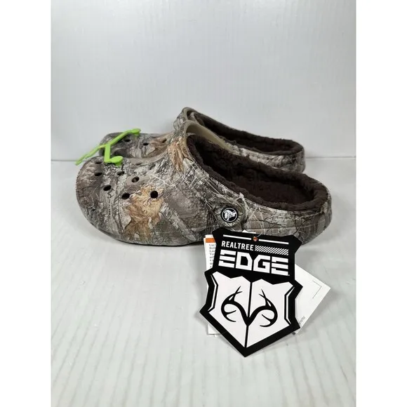 Size 8 Mens Crocs Classic Lined Realtree Edge Camo Casual Shoes 205377-280 NEW
