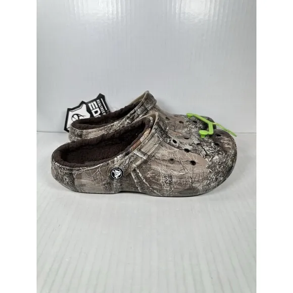 Size 8 Mens Crocs Classic Lined Realtree Edge Camo Casual Shoes 205377-280 NEW