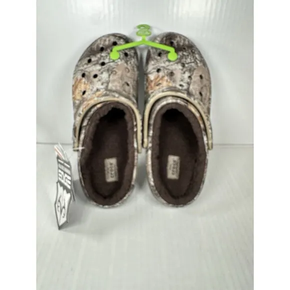 Size 8 Mens Crocs Classic Lined Realtree Edge Camo Casual Shoes 205377-280 NEW