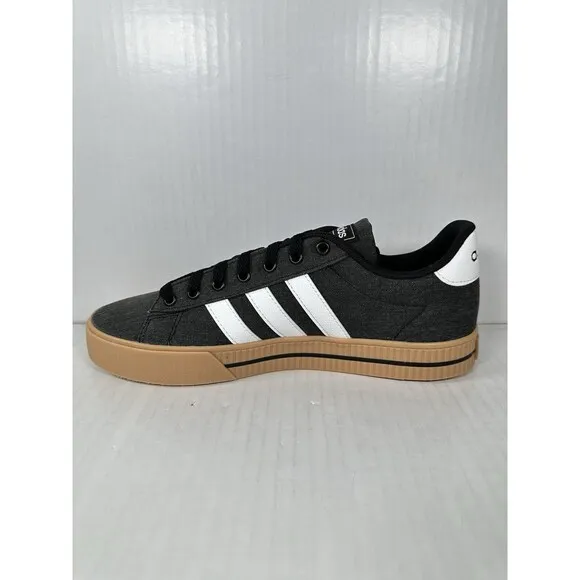 Size 8.5 Mens Adidas Daily 3.0 Black White Gum Shoes Casual Skate Sneaker HP6032