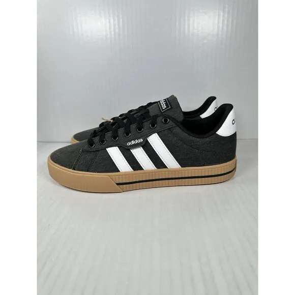 Size 8.5 Mens Adidas Daily 3.0 Black White Gum Shoes Casual Skate Sneaker HP6032