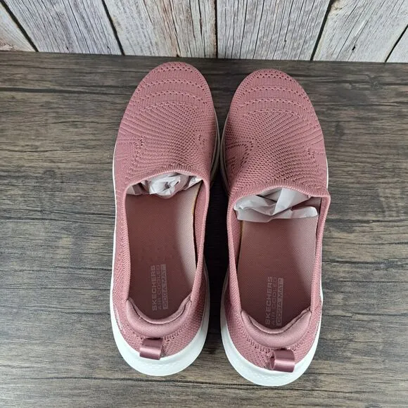Skechers Go Walk 7 Amina Stretch Slip On Walking Shoes Women's Sz 11 Mauve NWOB