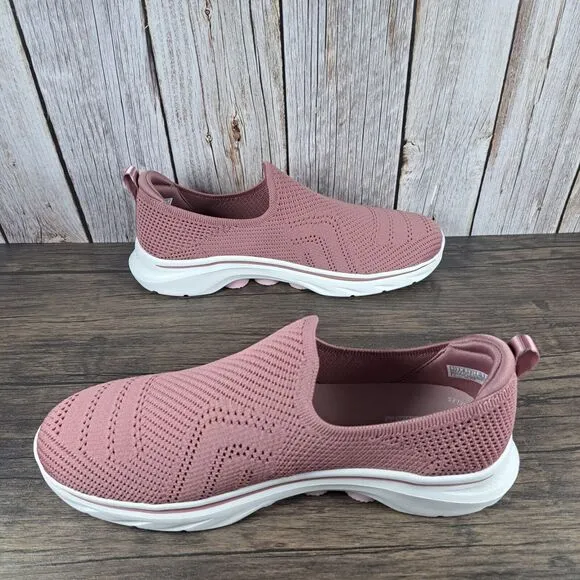 Skechers Go Walk 7 Amina Stretch Slip On Walking Shoes Women's Sz 11 Mauve NWOB