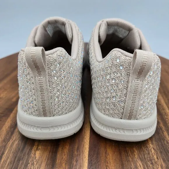 Skechers Shoes Women's 6 Taupe Beige Rhinestones Virtue Slip On Walking Sneakers