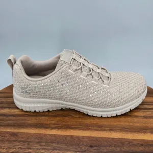 Skechers Shoes Women's 6 Taupe Beige Rhinestones Virtue Slip On Walking Sneakers
