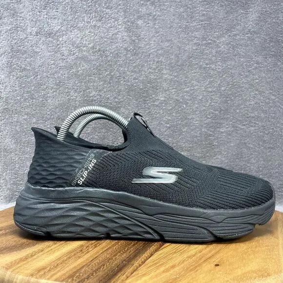 Skechers Slip-Ins Shoes Men's Size 7.5 Black Max Cushioning Hands Free Walking