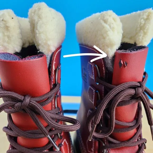 Sorel 1964 Pac Womens Size 7 Snow Boots‎ Red Leather Lined Waterproof lace Boots