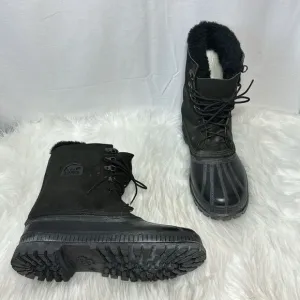 Sorel Black Suede/Rubber Lace Up Snow Boots Sz 10