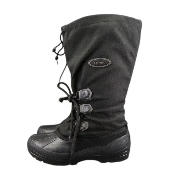 Sorel Boots Womens 7 Snow Winter Tall Lined Black Lace Up Vintage Kaufman Canada