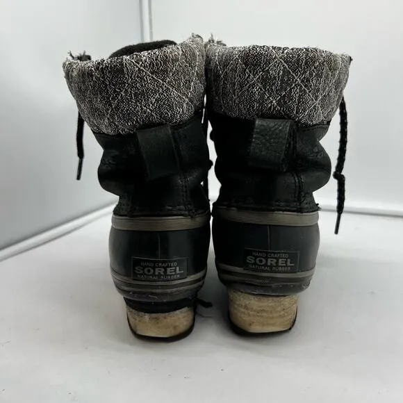 Sorel Boots Womens 8 Black Metallic Slimpack II Winter Snow LL5318-010