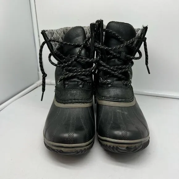 Sorel Boots Womens 8 Black Metallic Slimpack II Winter Snow LL5318-010