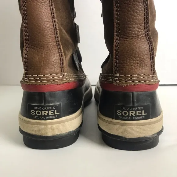 Sorel Brown Joan of Arctic Leather Lace Up Waterproof Winter Boots Womens Sz 8