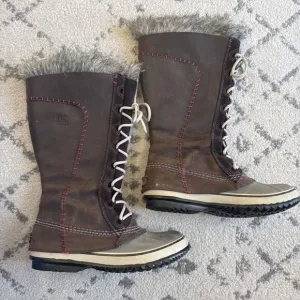 SOREL Cate The‎ Great NL 1927-059 Brown Leather Snow Winter Boots Womens 7