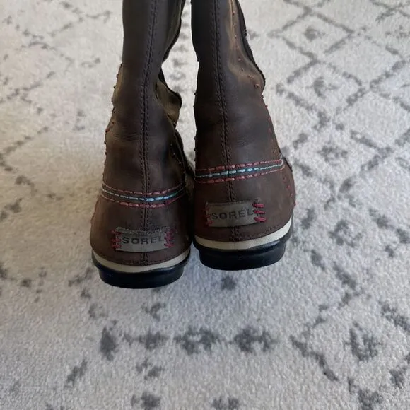 SOREL Cate The‎ Great NL 1927-059 Brown Leather Snow Winter Boots Womens 7